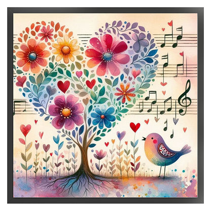 Love Tree - 11CT Stamped Cross Stitch 45*45CM