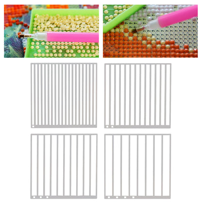 4Pcs DIY Diamond Art Guide Ruler Rhinestone Positioning Grid Ruler Gift (Square)