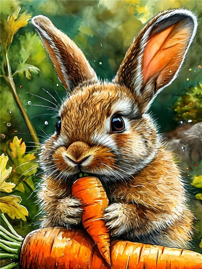 Carrot Rabbit - Full Round Drill Diamond Painting 30*40CM