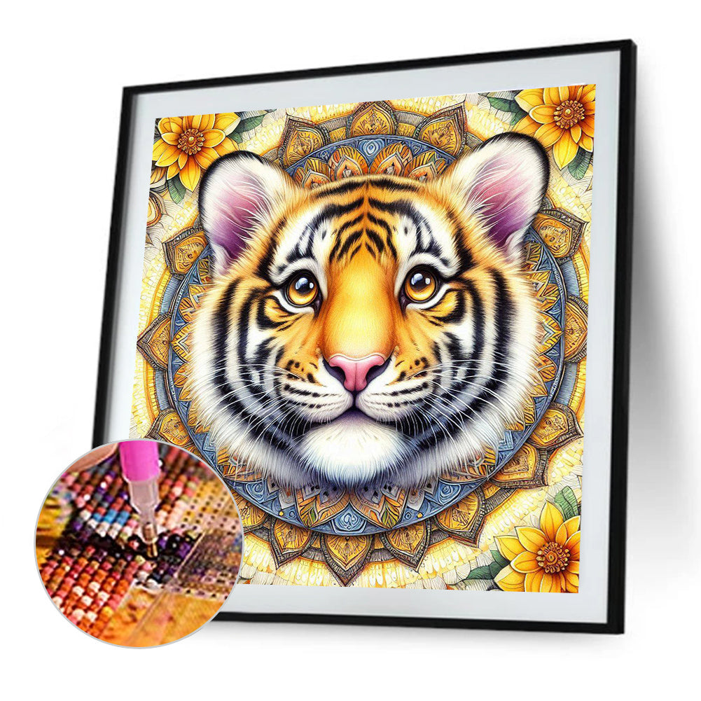 Mandala Tiger - Full Round Drill Diamond Painting 30*30CM