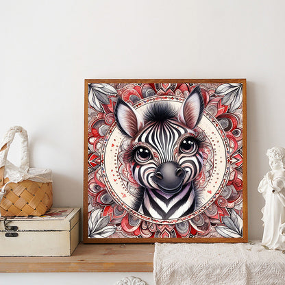 Mandala Zebra - Full Round Drill Diamond Painting 30*30CM