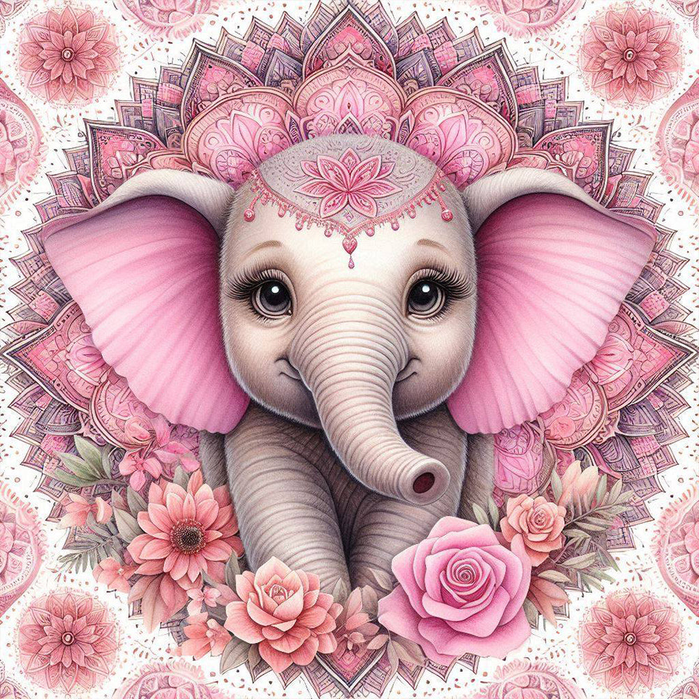 Mandala Elephant - Full Round Drill Diamond Painting 30*30CM