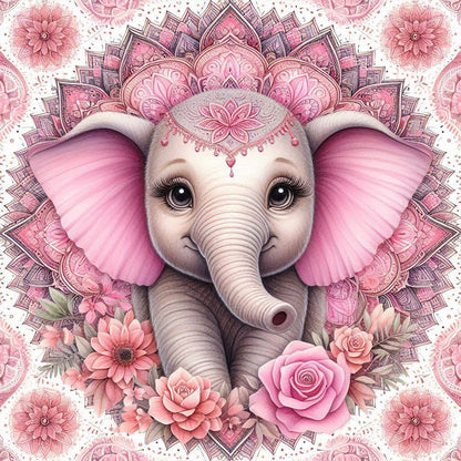 Mandala Elephant - Full Round Drill Diamond Painting 30*30CM