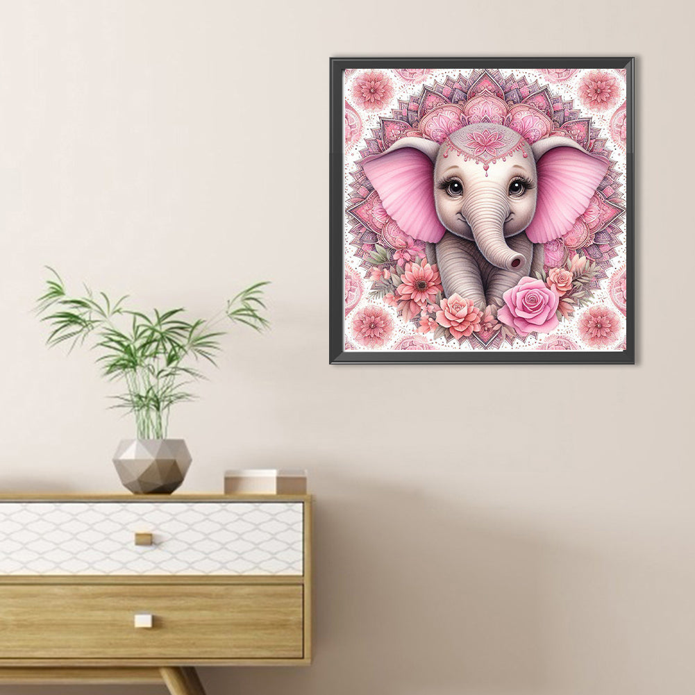 Mandala Elephant - Full Round Drill Diamond Painting 30*30CM