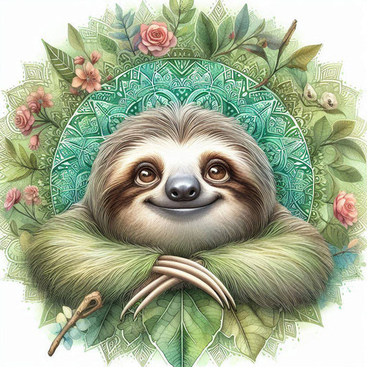 Mandala Sloth - Full Round Drill Diamond Painting 30*30CM