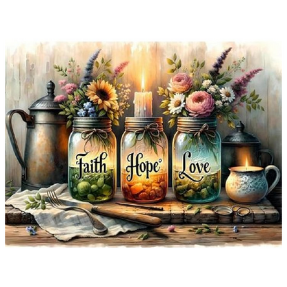 Faith Hope Love - Full Round Drill Diamond Painting 40*30CM