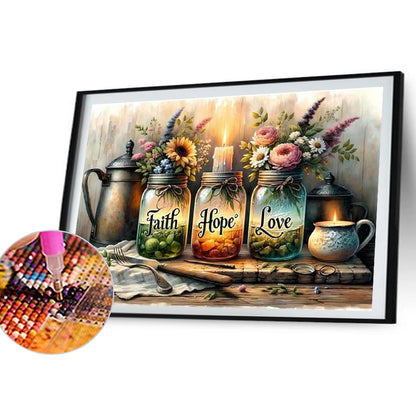 Faith Hope Love - Full Round Drill Diamond Painting 40*30CM