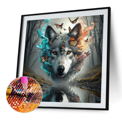 Butterfly Wolf - Full Round Drill Diamond Painting 30*30CM
