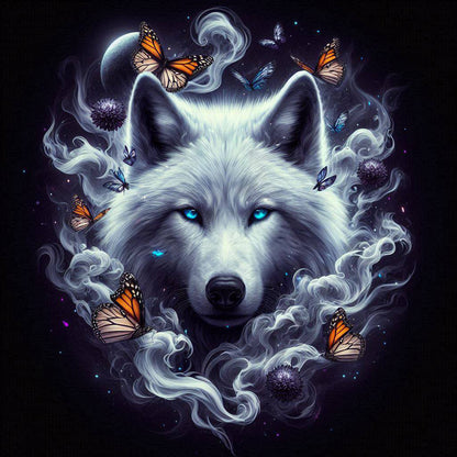 Butterfly Wolf - Full Round Drill Diamond Painting 30*30CM