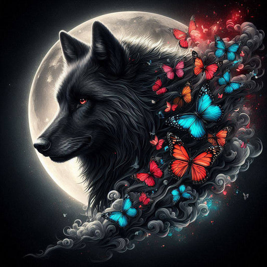 Butterfly Wolf - Full Round Drill Diamond Painting 30*30CM