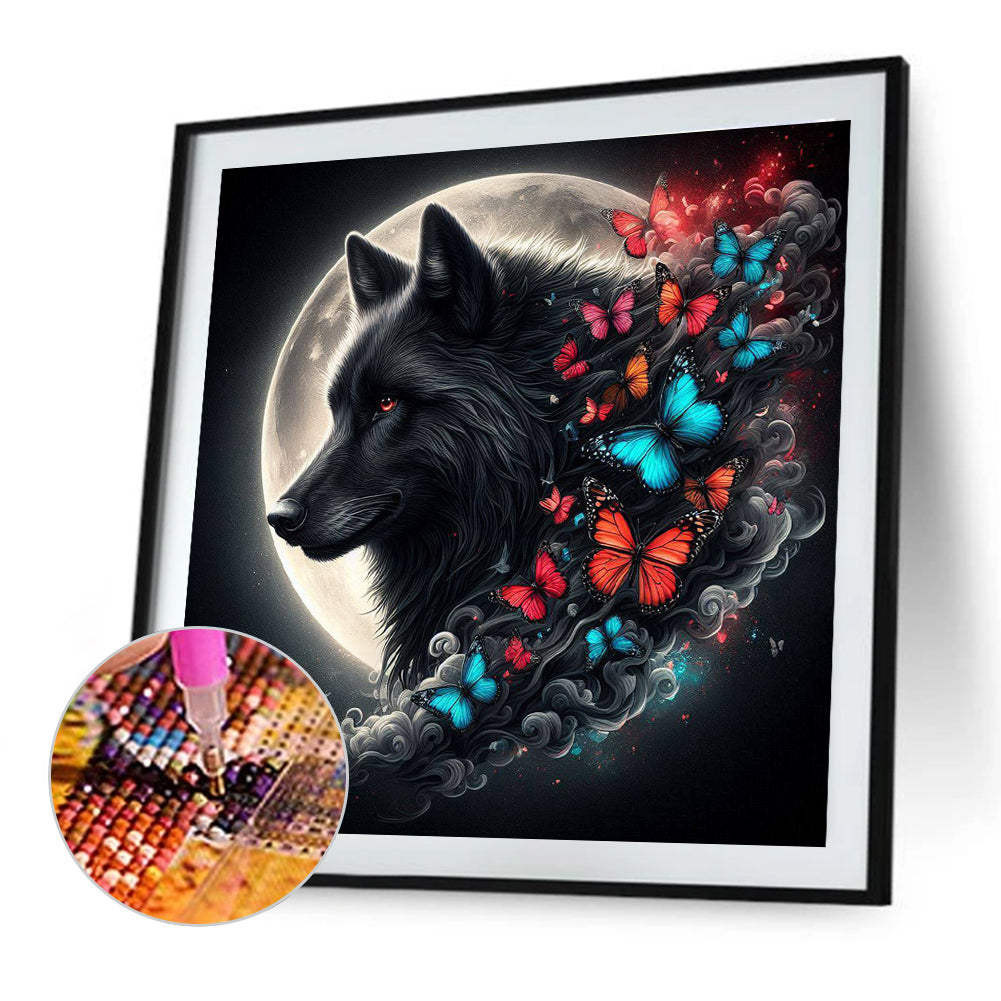 Butterfly Wolf - Full Round Drill Diamond Painting 30*30CM