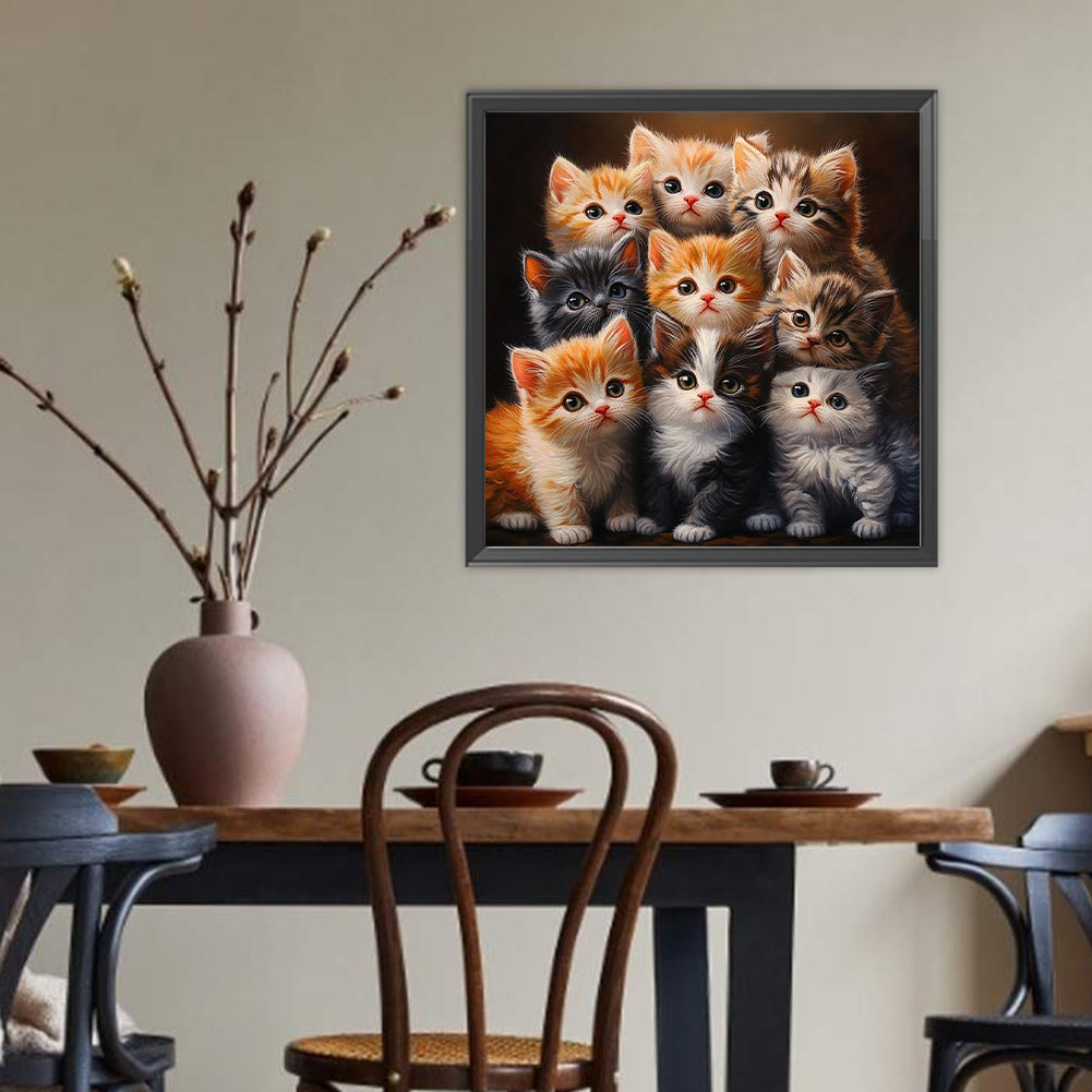 Cat - Full Round Drill Diamond Painting 40*40CM