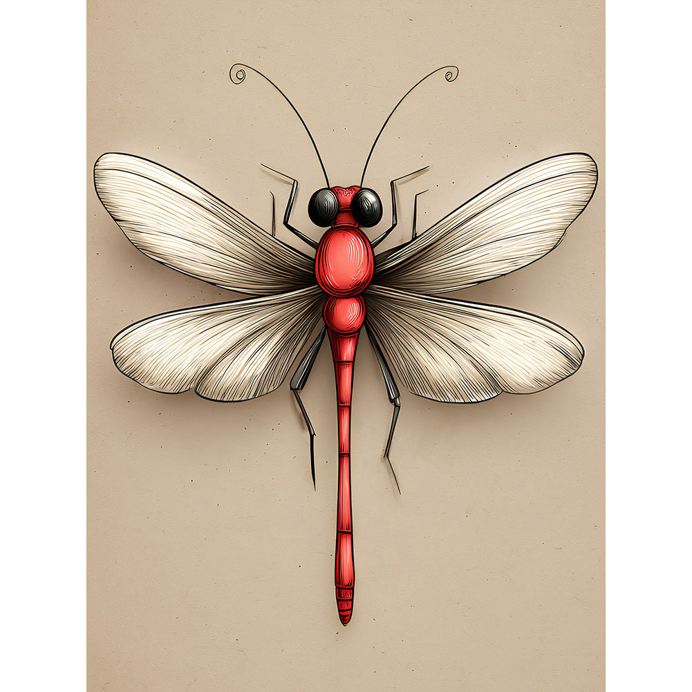 Dragonfly - Full Round Drill Diamond Painting 30*40CM