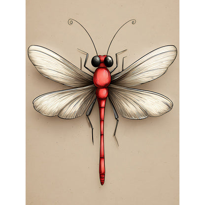 Dragonfly - Full Round Drill Diamond Painting 30*40CM