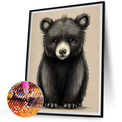 Black Bear - Full Round Drill Diamond Painting 30*40CM