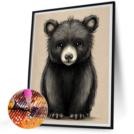 Black Bear - Full Round Drill Diamond Painting 30*40CM