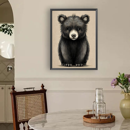 Black Bear - Full Round Drill Diamond Painting 30*40CM