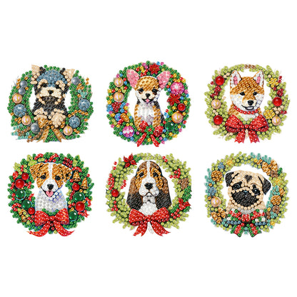 6PCS 2D Flat DIY Diamond Art Refrigerator Magnet Sticker for Home Kitchen Decor