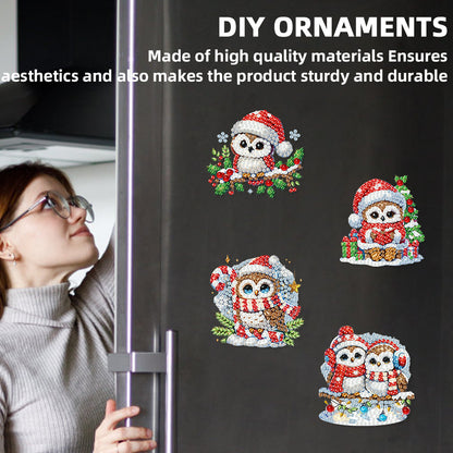 6PCS 2D Flat DIY Diamond Art Refrigerator Magnet Sticker for Home Kitchen Decor