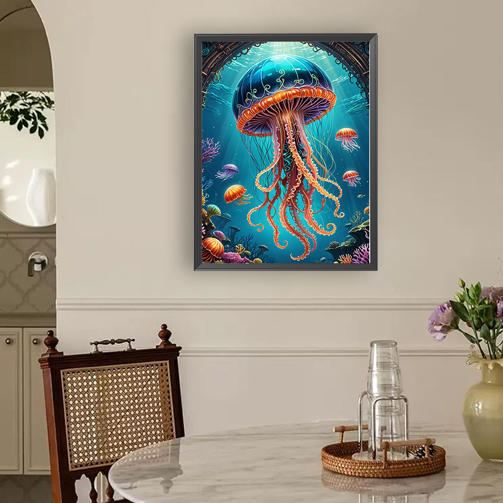 Jellyfish - Full Round Drill Diamond Painting 30*40CM