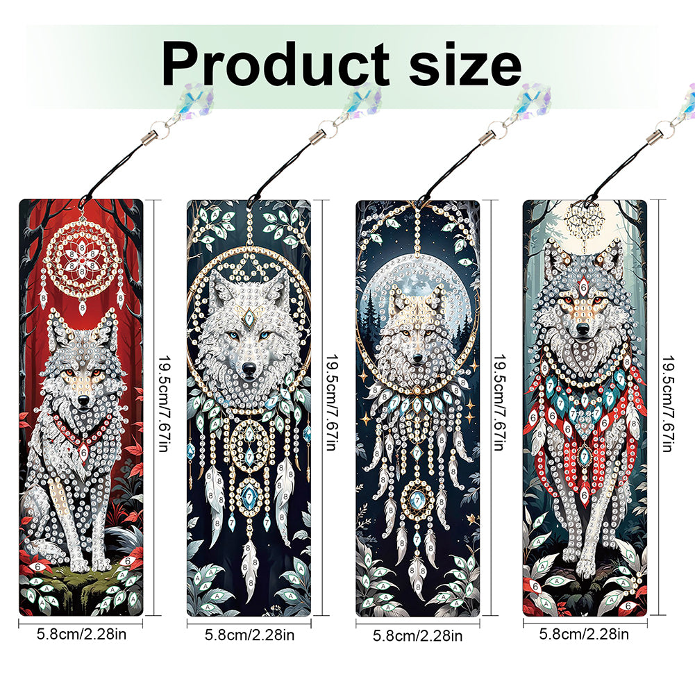 8Pcs Colored Patterns DIY Diamond Painting Art Bookmarks for Reading Enthusiasts