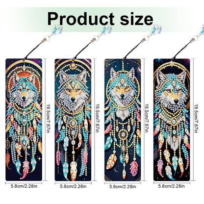 8Pcs Colored Patterns DIY Diamond Painting Art Bookmarks for Reading Enthusiasts