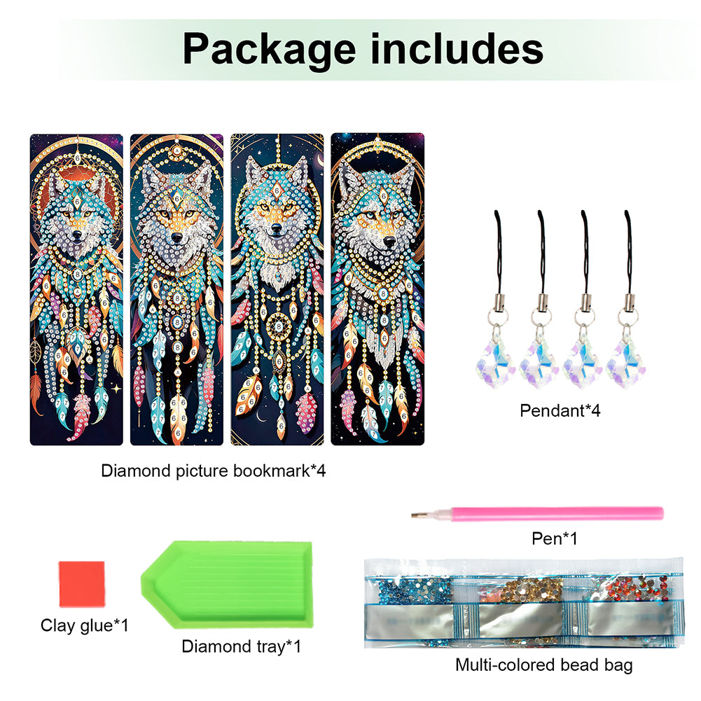8Pcs Colored Patterns DIY Diamond Painting Art Bookmarks for Reading Enthusiasts