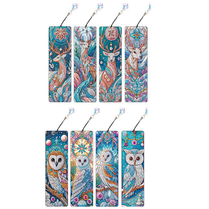 8Pcs Colored Patterns DIY Diamond Painting Art Bookmarks for Reading Enthusiasts