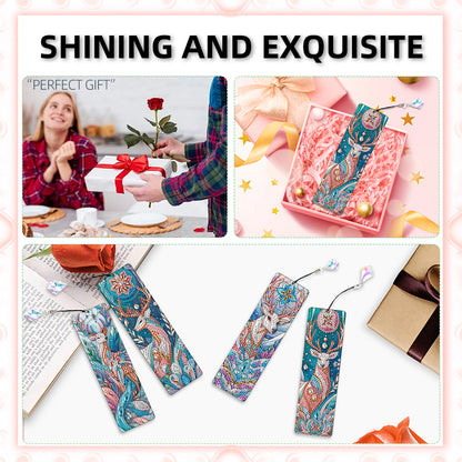 8Pcs Colored Patterns DIY Diamond Painting Art Bookmarks for Reading Enthusiasts