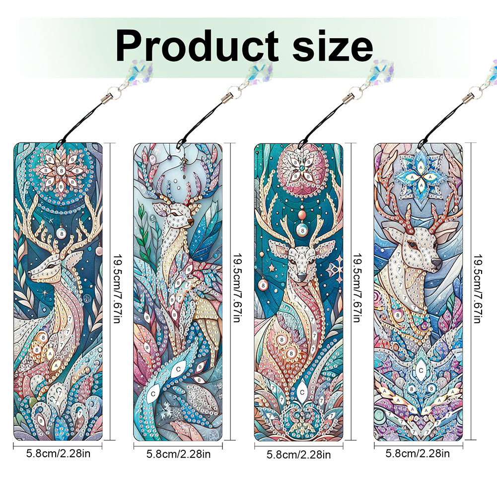 8Pcs Colored Patterns DIY Diamond Painting Art Bookmarks for Reading Enthusiasts