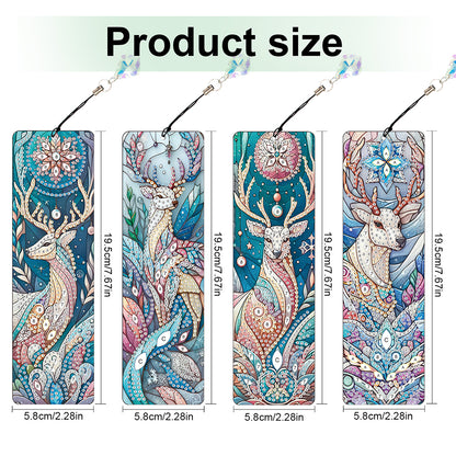 8Pcs Colored Patterns DIY Diamond Painting Art Bookmarks for Reading Enthusiasts