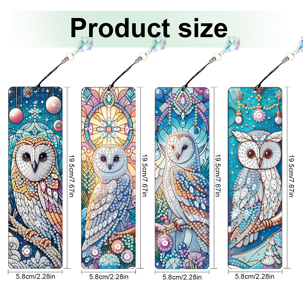 8Pcs Colored Patterns DIY Diamond Painting Art Bookmarks for Reading Enthusiasts