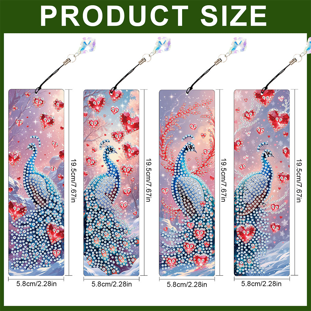 8Pcs Colored Patterns DIY Diamond Painting Art Bookmarks for Reading Enthusiasts