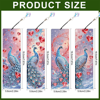 8Pcs Colored Patterns DIY Diamond Painting Art Bookmarks for Reading Enthusiasts
