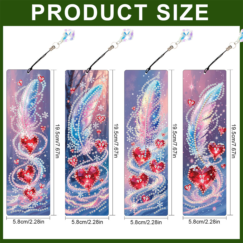 8Pcs Colored Patterns DIY Diamond Painting Art Bookmarks for Reading Enthusiasts