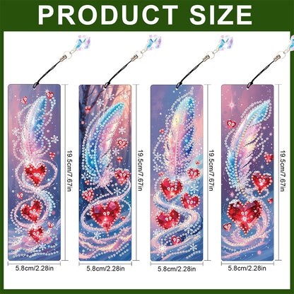 8Pcs Colored Patterns DIY Diamond Painting Art Bookmarks for Reading Enthusiasts
