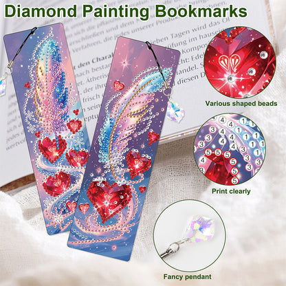 8Pcs Colored Patterns DIY Diamond Painting Art Bookmarks for Reading Enthusiasts