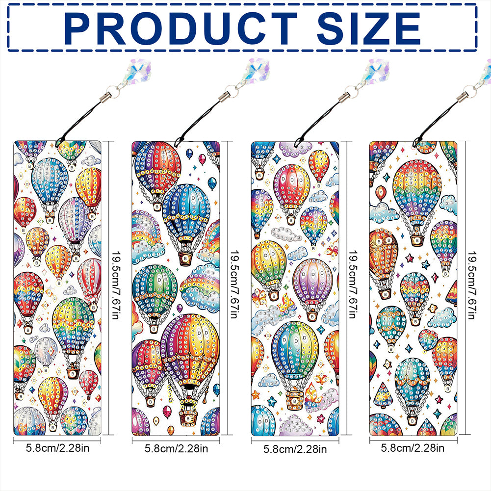8Pcs Colored Patterns DIY Diamond Painting Art Bookmarks for Reading Enthusiasts