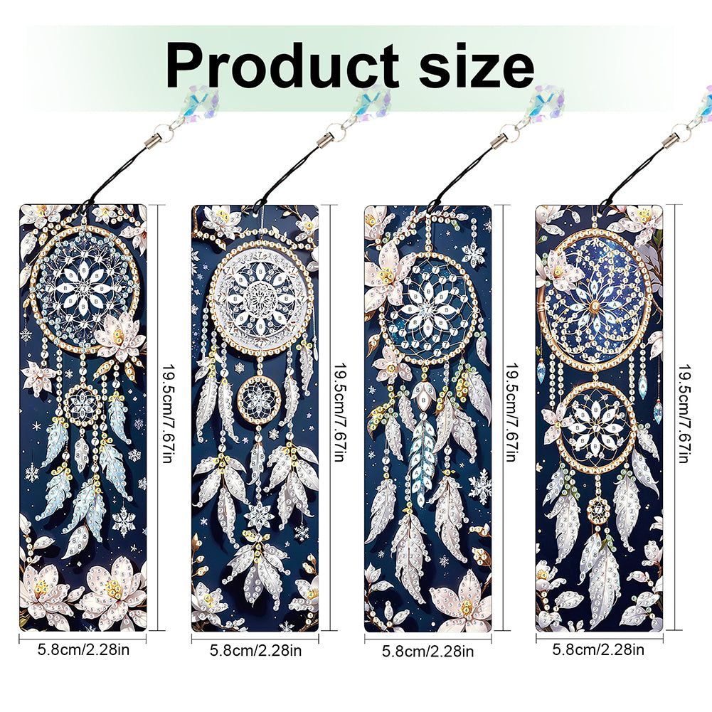 8Pcs Colored Patterns DIY Diamond Painting Art Bookmarks for Reading Enthusiasts