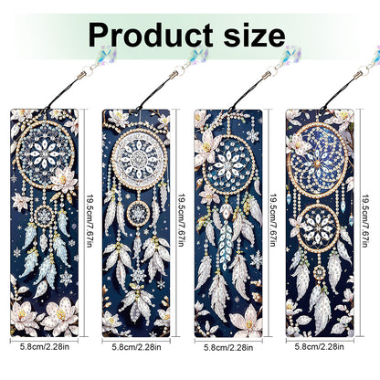 8Pcs Colored Patterns DIY Diamond Painting Art Bookmarks for Reading Enthusiasts