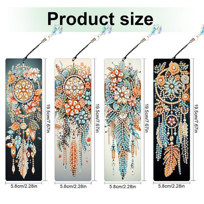 8Pcs Colored Patterns DIY Diamond Painting Art Bookmarks for Reading Enthusiasts