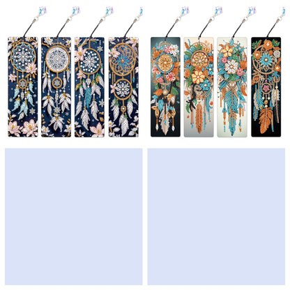 8Pcs Colored Patterns DIY Diamond Painting Art Bookmarks for Reading Enthusiasts