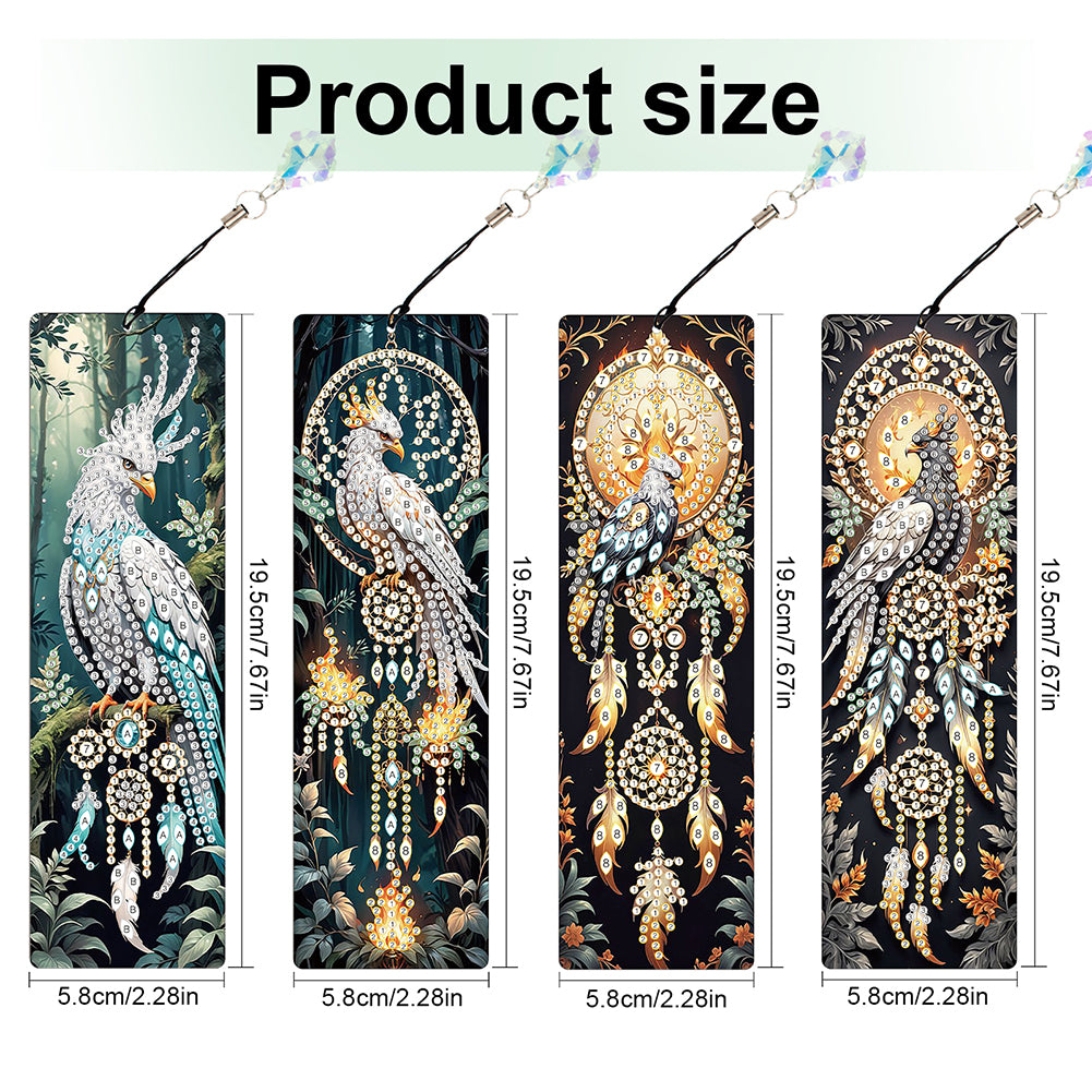 8Pcs Colored Patterns DIY Diamond Painting Art Bookmarks for Reading Enthusiasts