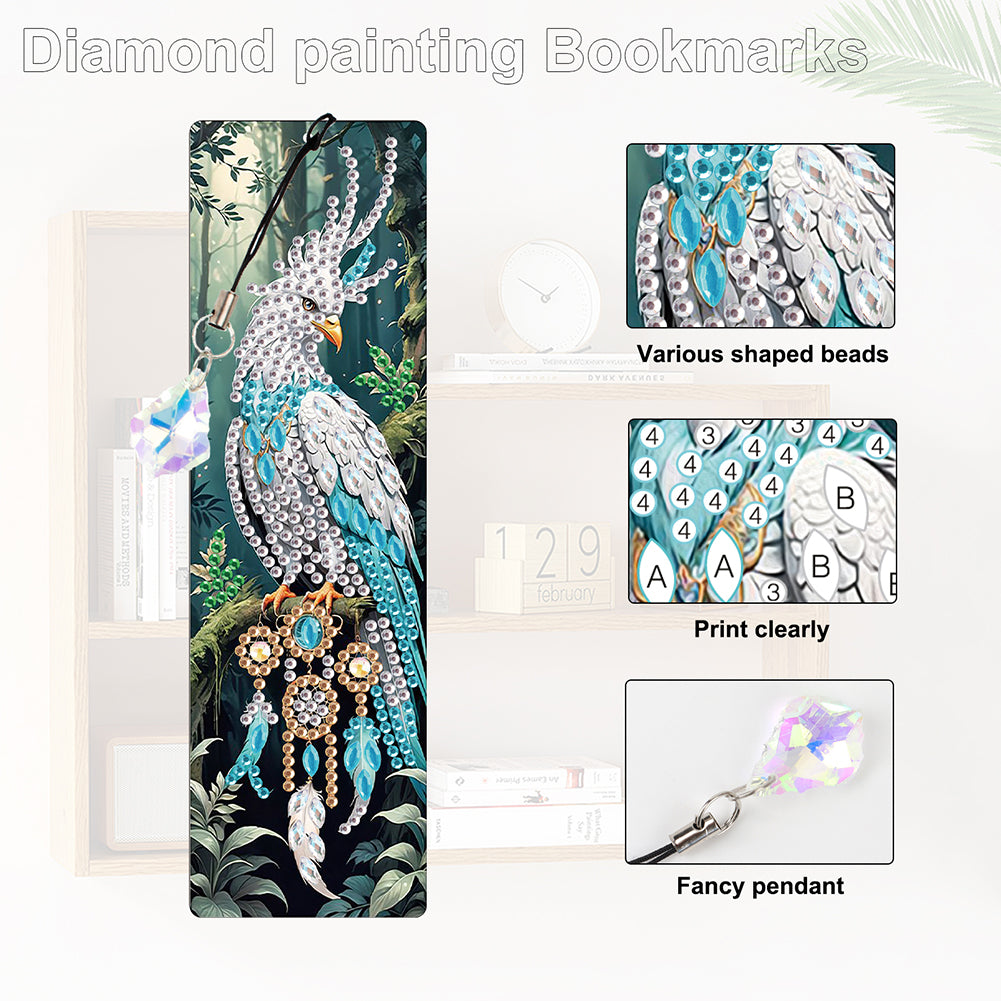 8Pcs Colored Patterns DIY Diamond Painting Art Bookmarks for Reading Enthusiasts