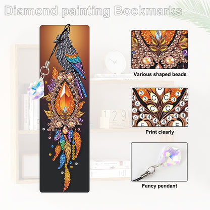8Pcs Colored Patterns DIY Diamond Painting Art Bookmarks for Reading Enthusiasts