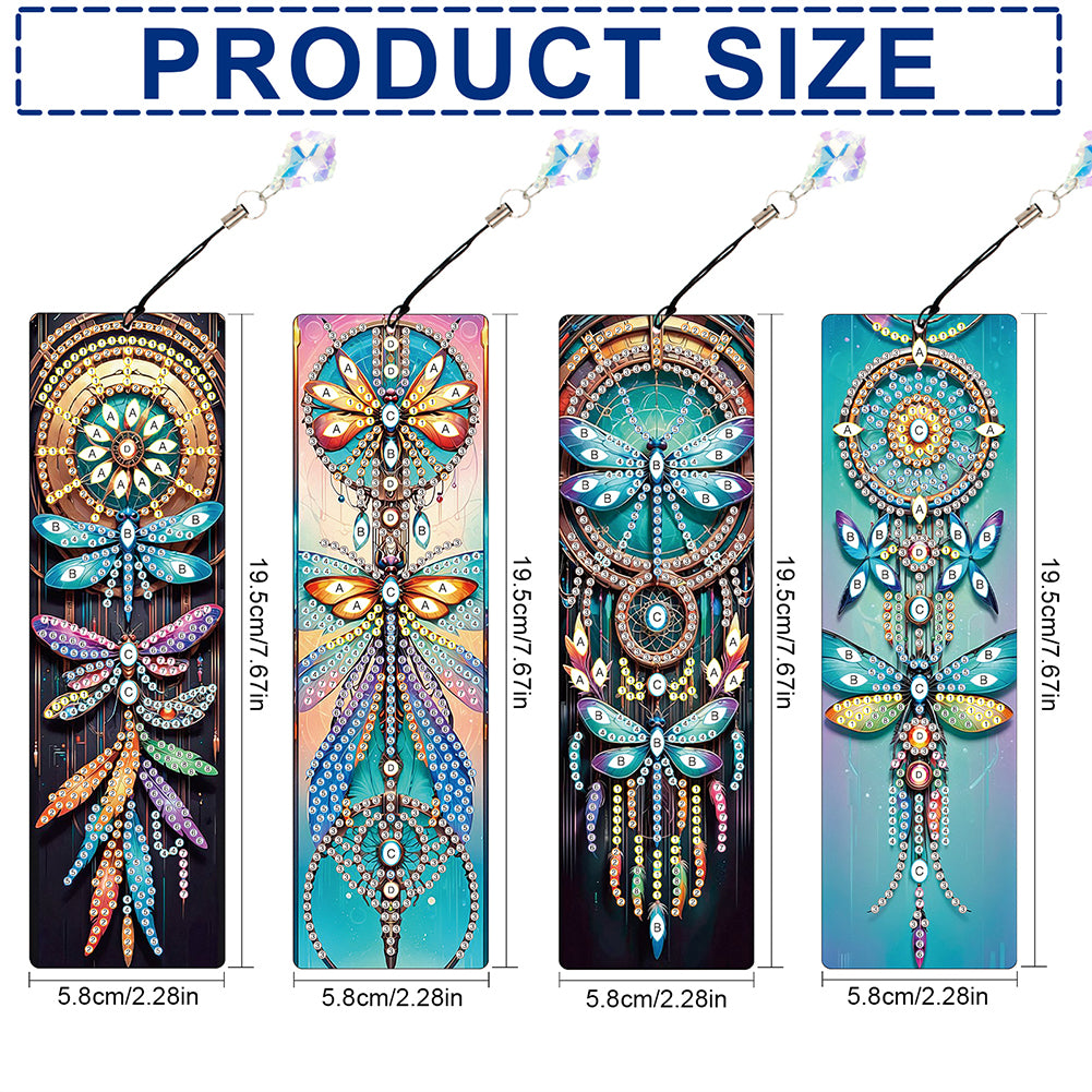 8Pcs Colored Patterns DIY Diamond Painting Art Bookmarks for Reading Enthusiasts