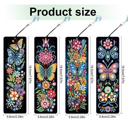 8Pcs Colored Patterns DIY Diamond Painting Art Bookmarks for Reading Enthusiasts