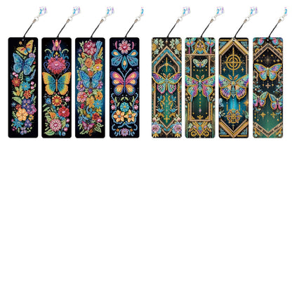 8Pcs Colored Patterns DIY Diamond Painting Art Bookmarks for Reading Enthusiasts