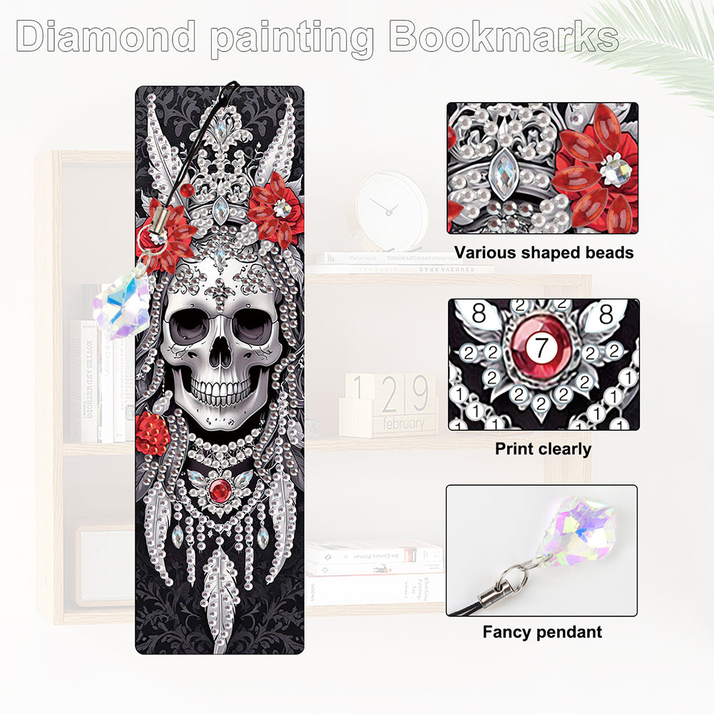 8Pcs Colored Patterns DIY Diamond Painting Art Bookmarks for Reading Enthusiasts