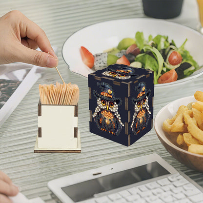 5D DIY Diamond Art Handmade Toothpick Holder Rhinestone Decorative Toothpick Box